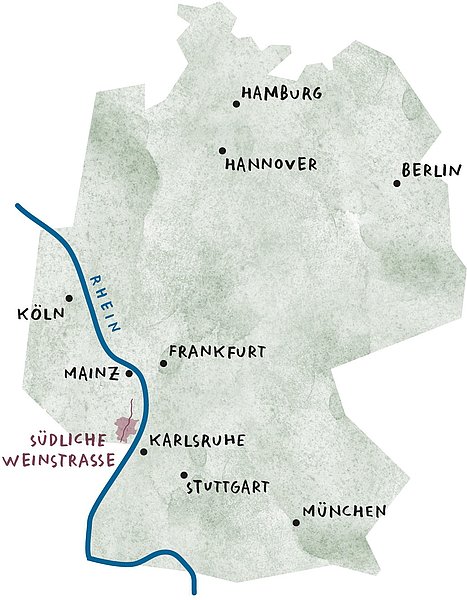 Karte Südliche Weinstraße